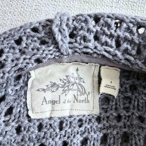 Anthropologie Angel of the North Hooded Open Front Knit Sweater Duster Small - Picture 7 of 9